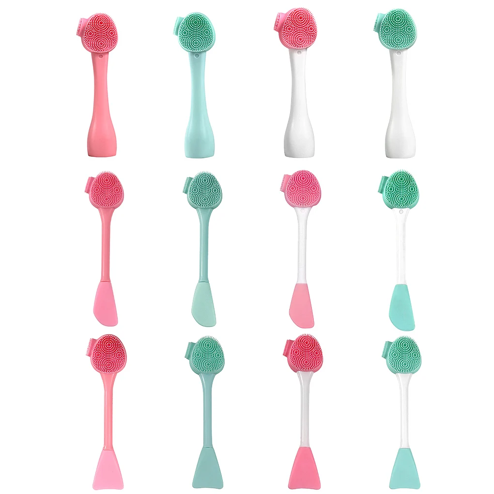 

Face Cleansing Brush Double Head Silicone Face Massage Brush Exfoliating Facial Cleanser Skin Care Tool Massager Dropshipping