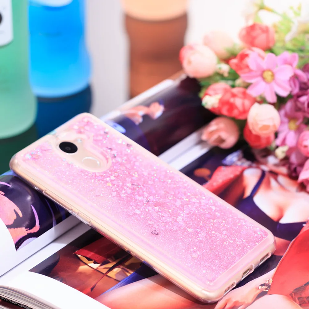 Милый чехол для Huawei Y7 Prime 2017 GW металла с очаровательными блестками потока зыбучих
