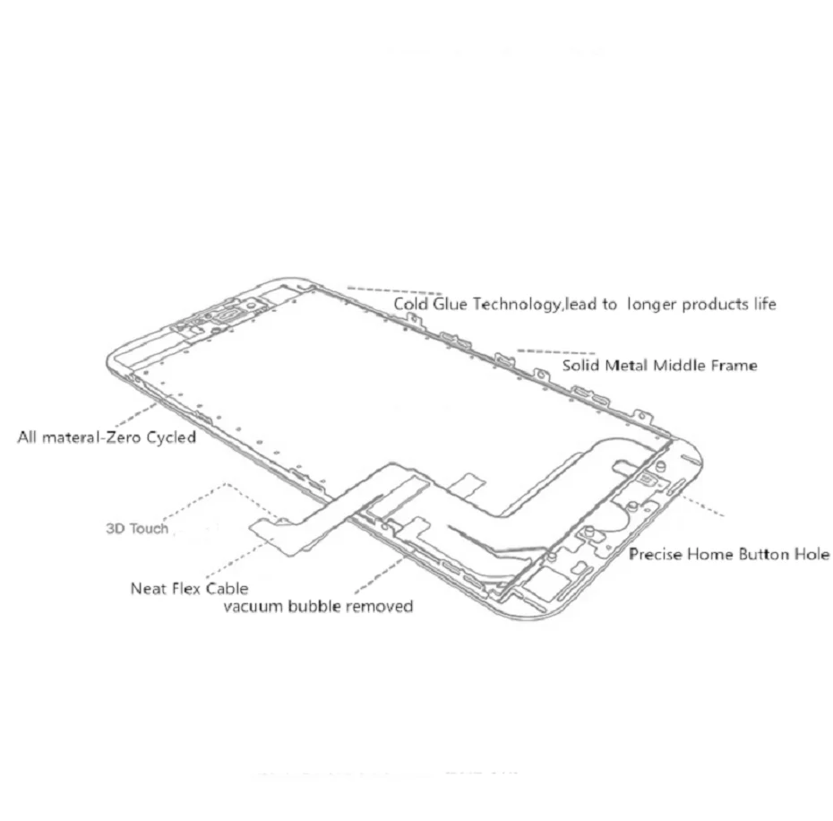 5 шт./партия ЖК-экран для iPhone 6G 6S полный комплект дисплей дигитайзер сборка Замена с кнопкой Home+ фронтальная камера+ динамик