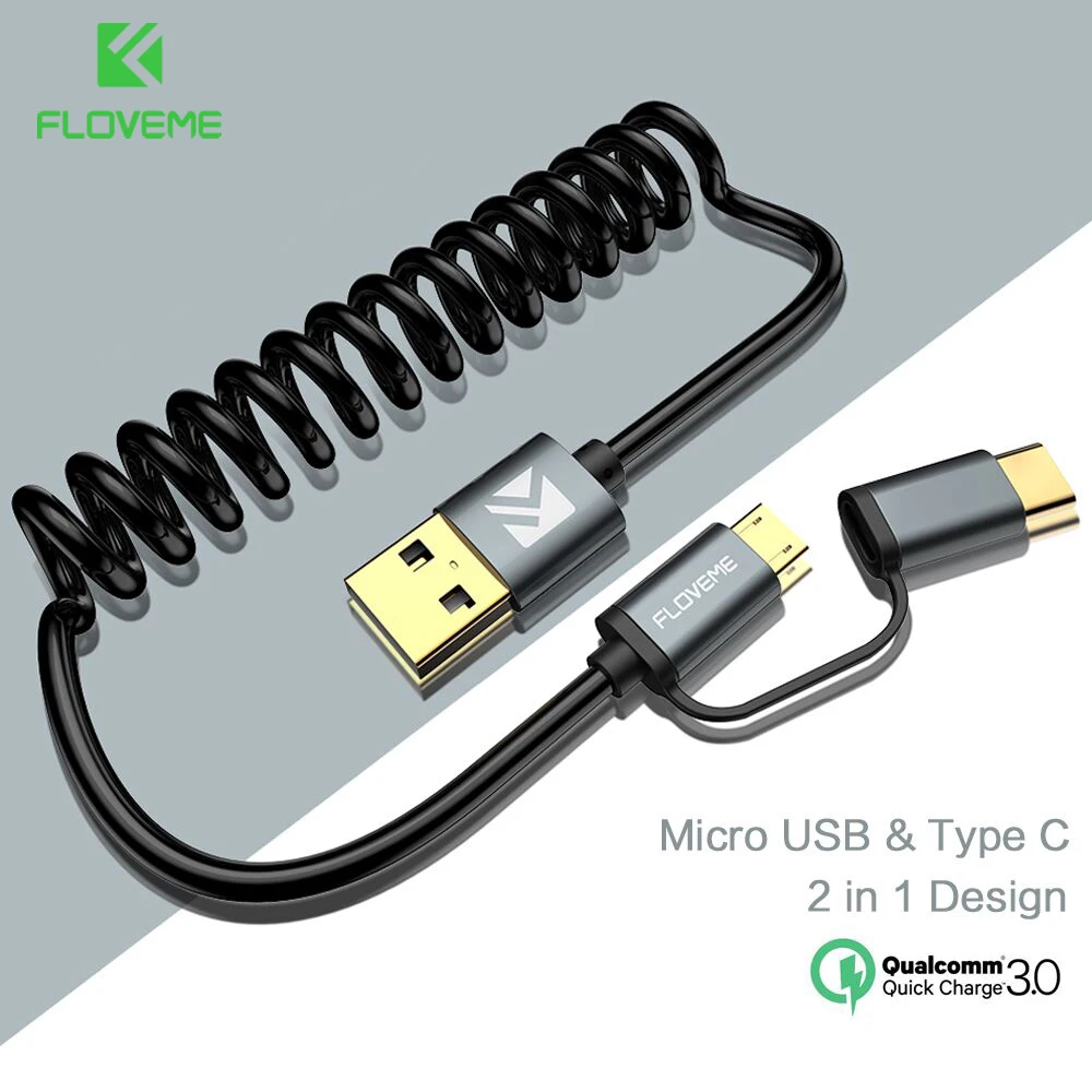 Выдвижной USB-кабель FLOVEME 2 в 1 с поддержкой быстрой зарядки 3 0 А | Мобильные телефоны