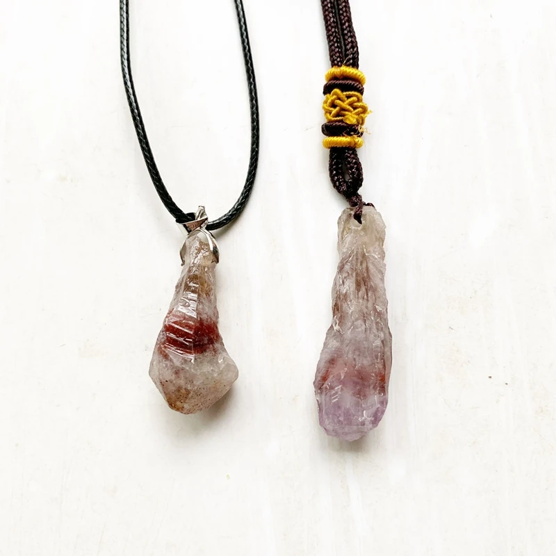 Ауралит 23 натуральный подлинный кристалл ожерелье-сырец Подвеска из грубого