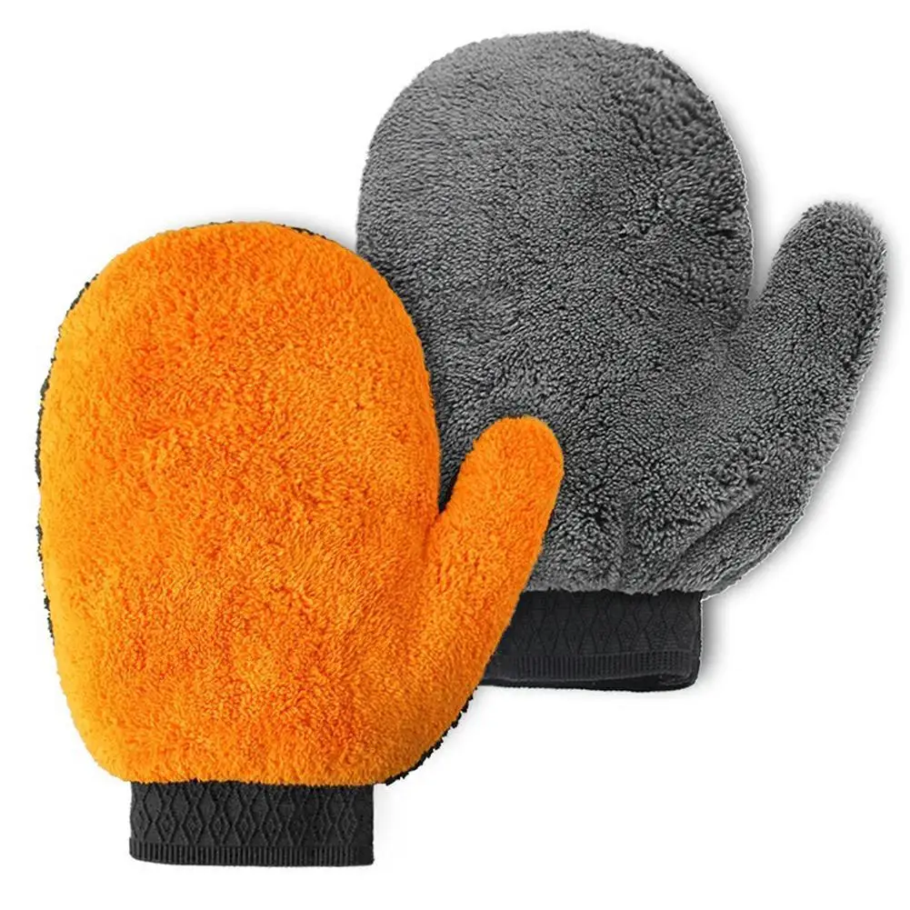 

Car Wash Gloves Soft Coral Fleece Car Washing Gloves Window Door Cleaning Tool Auto Care Double-faced Glove Cleaning Mitt Wash