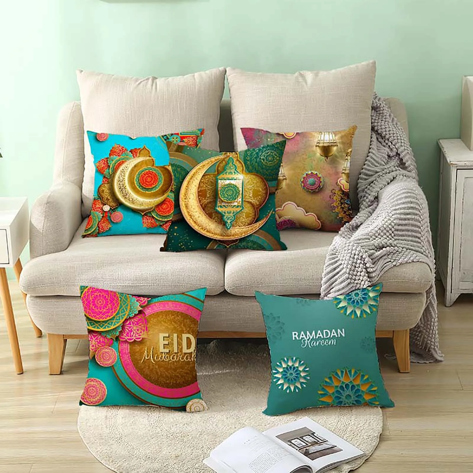 

Ramadan Decoration Cushion Cover Muslim Ramadan Pattern Polyester Cushion Cover Pillow Case Home Decor Home Decoration