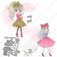 stamps and dies new metal cutting dies modern girl cute girls figure stencils for scrapbooking christmas card birthday card