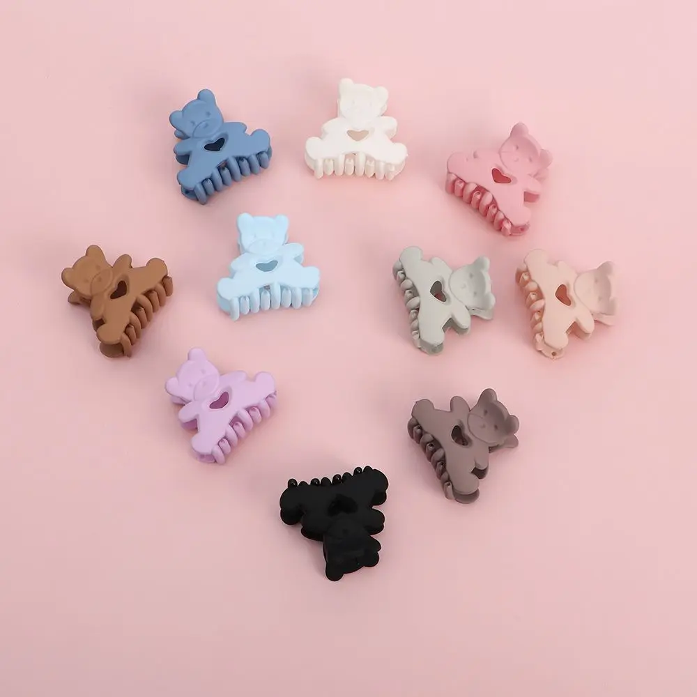 

Korean Sweet Matte Cute for Women Solid Color Ponytail Holder Bear Hair Claw Bear Crab Clip