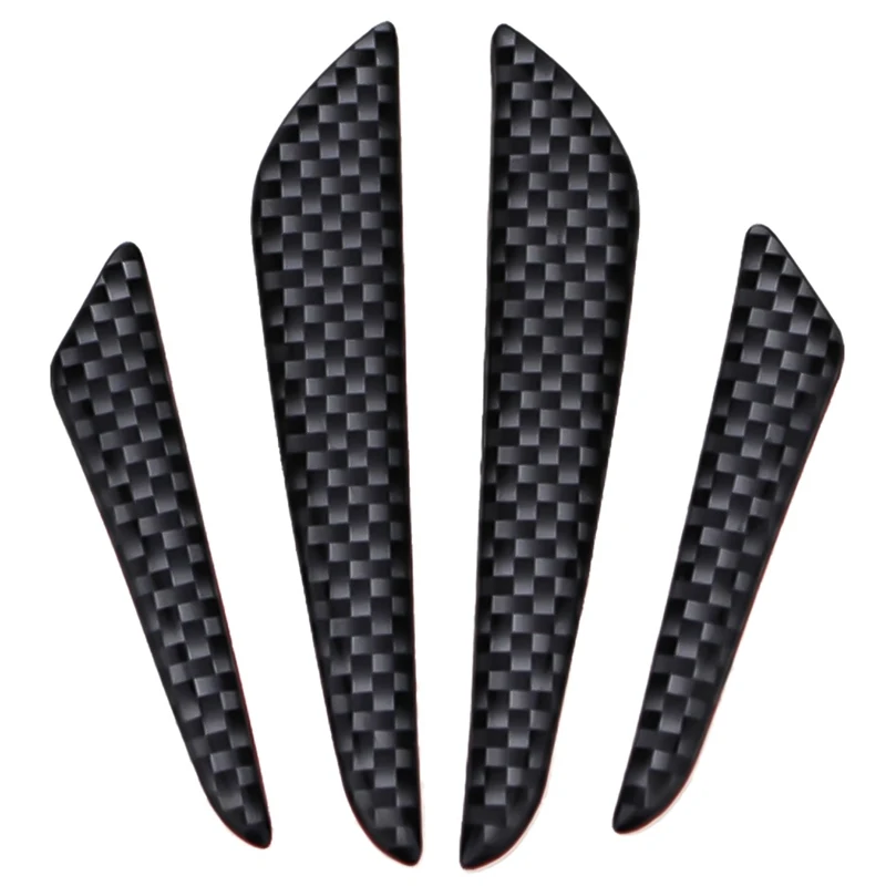 

4pcs/Set Black Silver Carbon Fiber Fit Front Bumper Anti-Collision Stripes Auto Body Kit Car Spoiler Protector Stripes