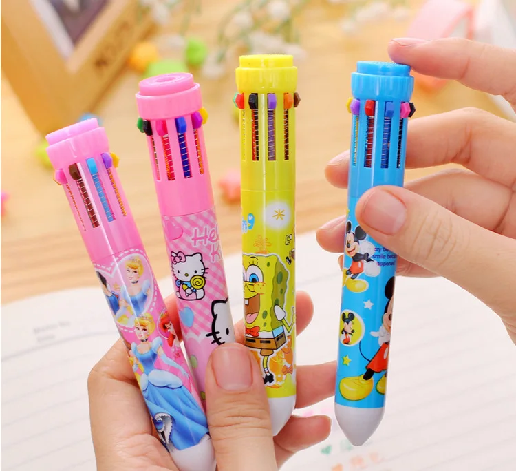

Japan and South Korea creative office stationery 10 color ball-point pen type cute cartoon pen pen multicolor office stationery