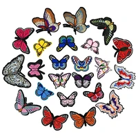 23pcs cartoons butterfly series ironing embroidered patche for clothes hat jeans sticker sew on t shirt applique diy decor badge