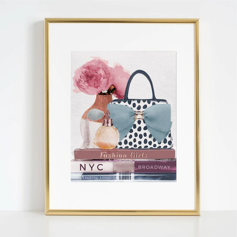 Fashion Bags Perfume Girls Books Wall Art Canvas Painting Paris Nordic Posters and Prints Pictures for Living Room Decor | Дом и сад