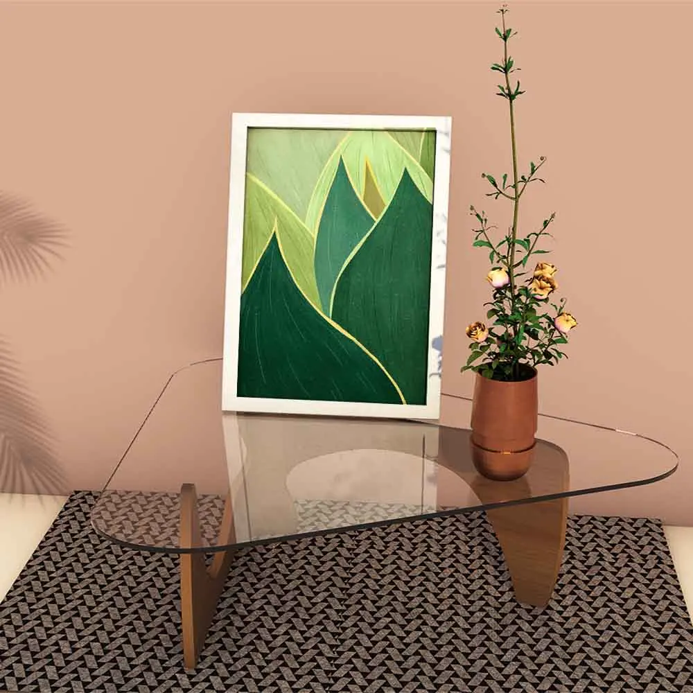 

Nordic plant oil painting green leaves still life art canvas painting living room corridor office home decoration mural