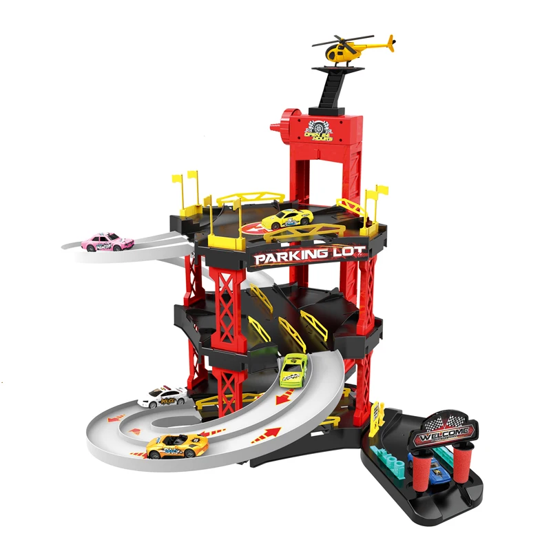 

Children's DIY Assembled Multi-Layer Track Sliding Simulation Parking Lot Toy