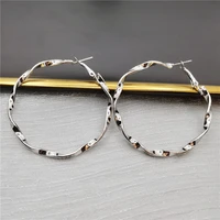 metal circle personalized wavy earrings simple and versatile geometric female jewelry