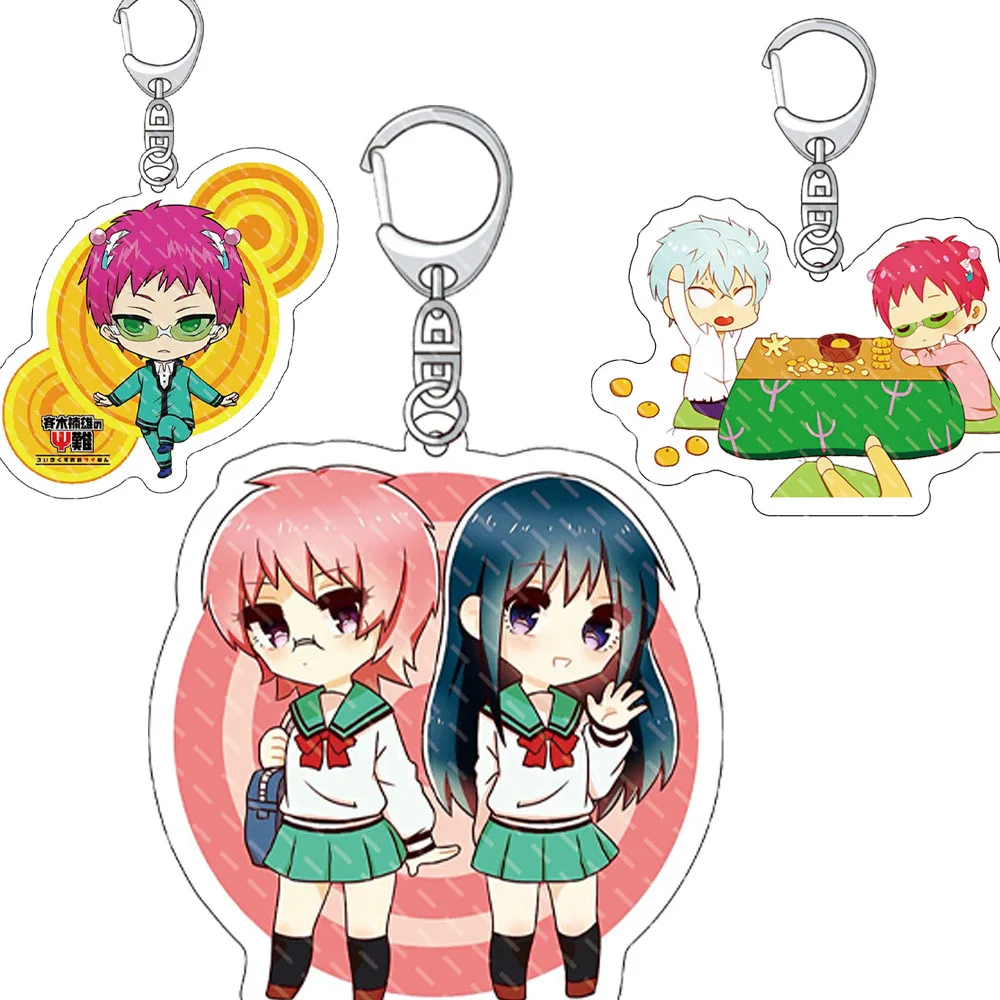 

The Disastrous Life Of Saiki k.Keychain Cosplay Cute Personality Trend Anime Student Bag Briefcase Pendant Car Acrylic Keyring