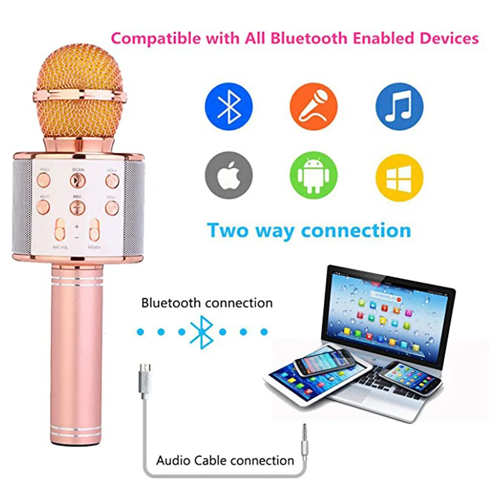 Беспроводной микрофон для караоке USB портативный дома проигрыватель KTV с
