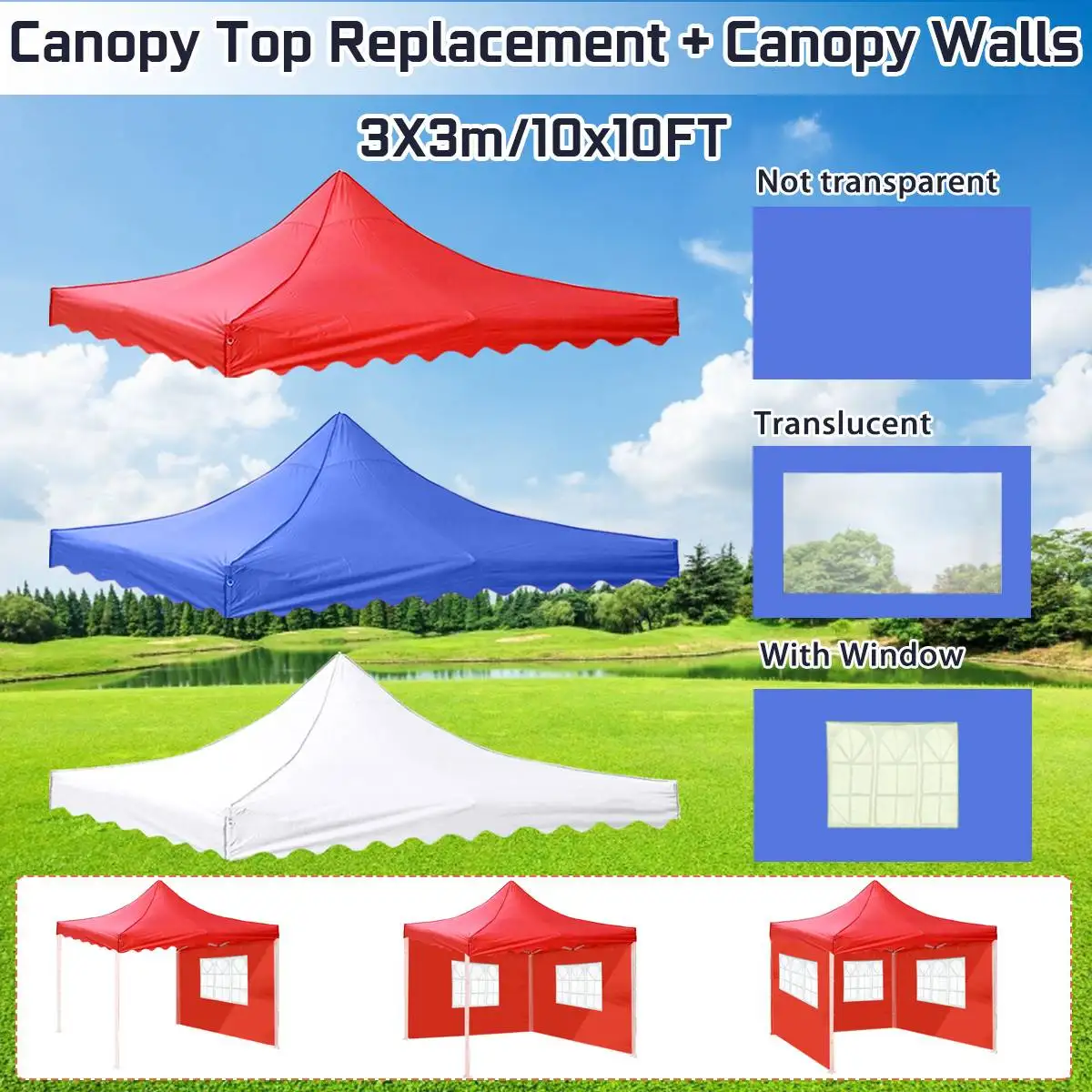 

Оксфордская палатка 10x10FT, верхняя крышка, уличный тент для кемпинга, тент с навесным верхом, сменная крышка, навес для стен, тент для защиты о...