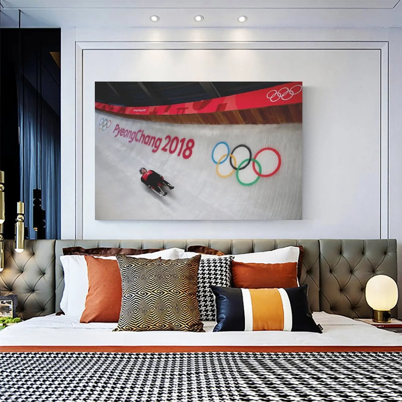 Pyeongchang Олимпийские игры 2018 вода (2 _ 3) плакат на холсте художественный и настенный