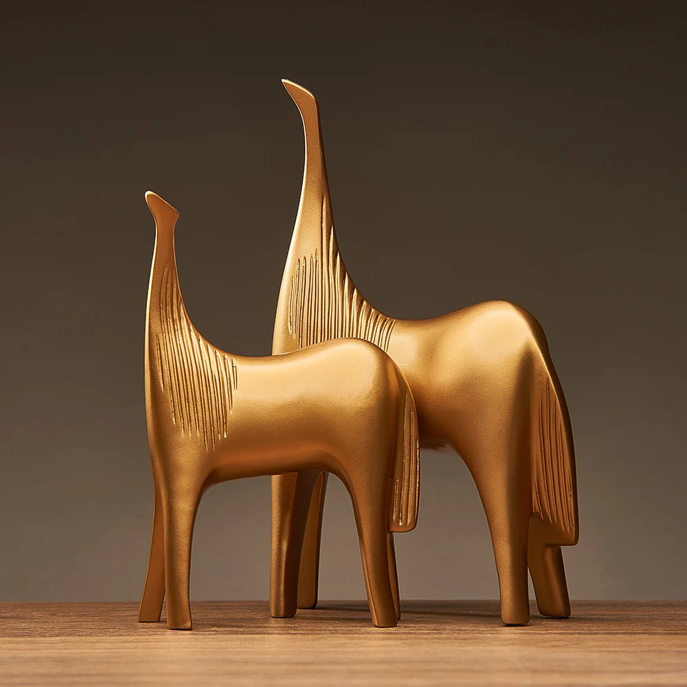 

Modern Simple Abstract Art Horse Resin Statue Tabletop Ornament Housewarming Gifts Home Room Decoration Living Room Decoration