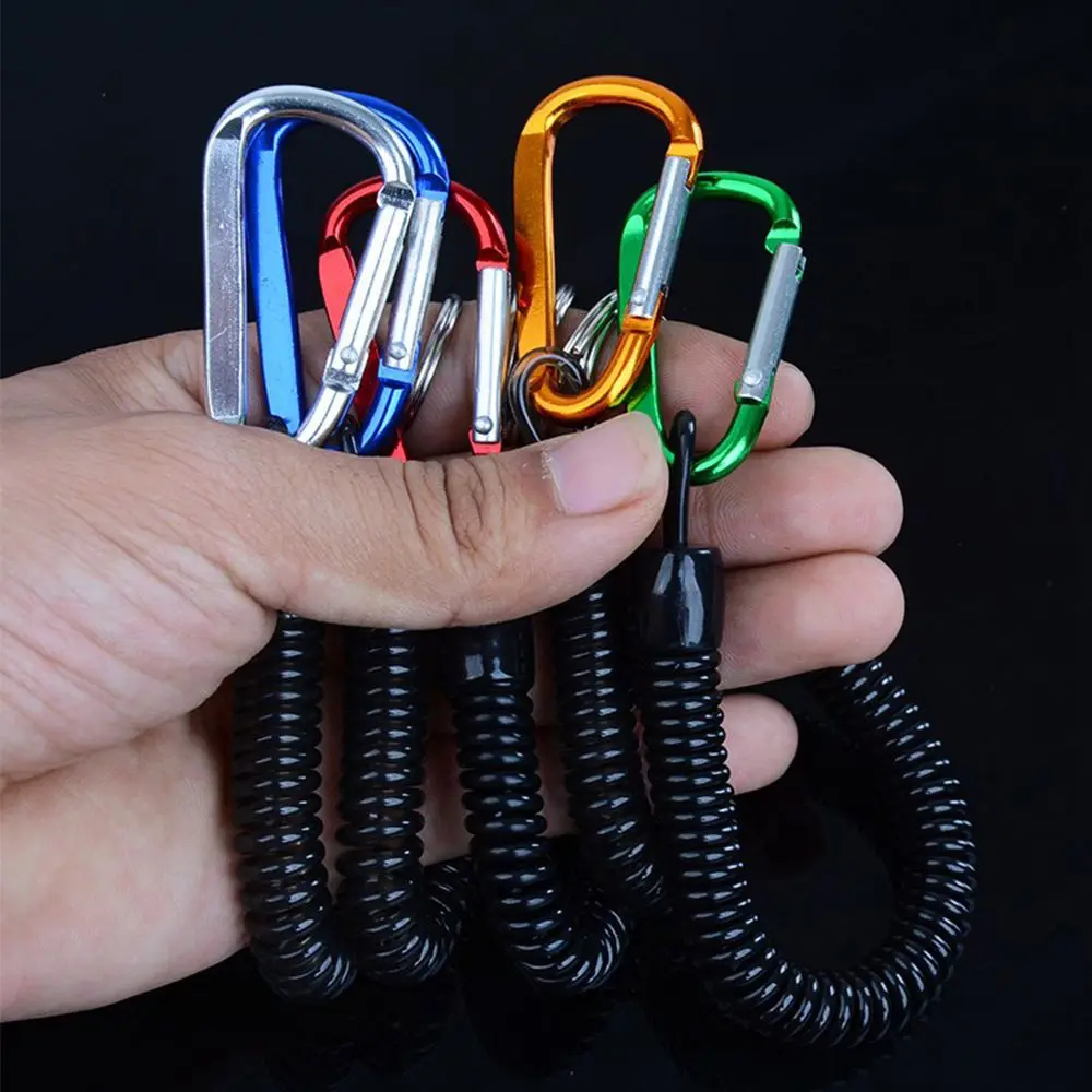 

1PC Tactical Retractable Spring Elastic Rope Security Gear Tool Hiking Camping Anti-lost Phone Keychain Fishing Lanyards Outdoor