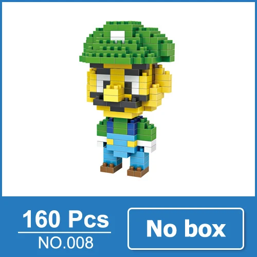 Luigi no box LOZ Mario Bros игрушечная фигурка модель Луиджи, Марио, Йоши строительные блоки японская игра аниматор игрушка для детей 9+ Подарочные игрушки - Цвет: Luigi no box
