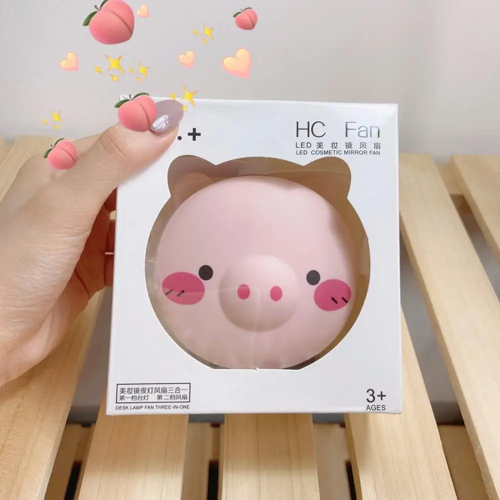 2 в 1 светодиодный светильник зеркало для макияжа милое складное портативное USB