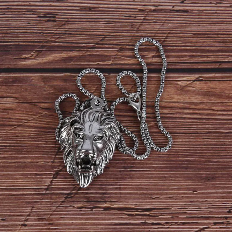 Цепочка с подвеской в виде головы льва из нержавеющей стали | Украшения и