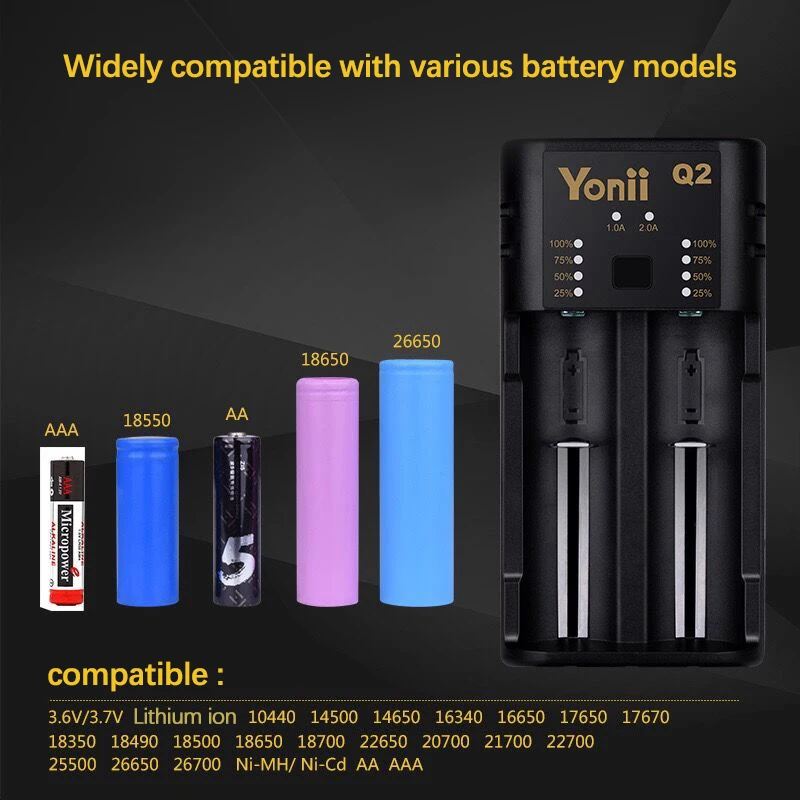 Зарядное устройство для батарей 18650 интеллектуальное зарядное Li Ion AA AAA 21700 26650 14500