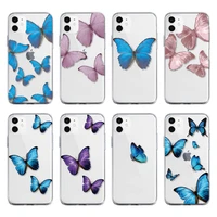 for iphone 13 12 7 8 7plus 8plus x xs 11 pro max fashion butterfly classy paris girl summer soft clear phone case fundas cover