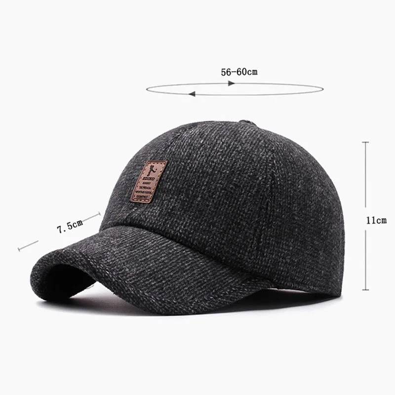 Осенне-зимняя шерстяная бейсболка для мужчин среднего возраста пожилых людей