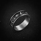 Кольцо QiLuxy для мужчин и женщин в богемном стиле, винтажное простое кольцо ручной работы с резьбой солнце, луна, звезда, бижутерия