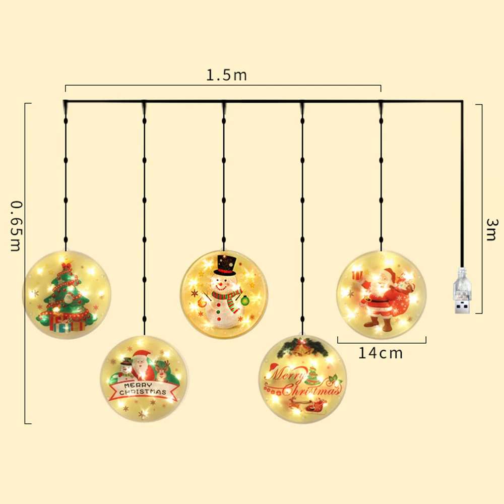 

Led String Light Christmas Tree Santa Claus Snowman Snowflake Led Light String Festival Bar Home Party Decor Christmas Ornament