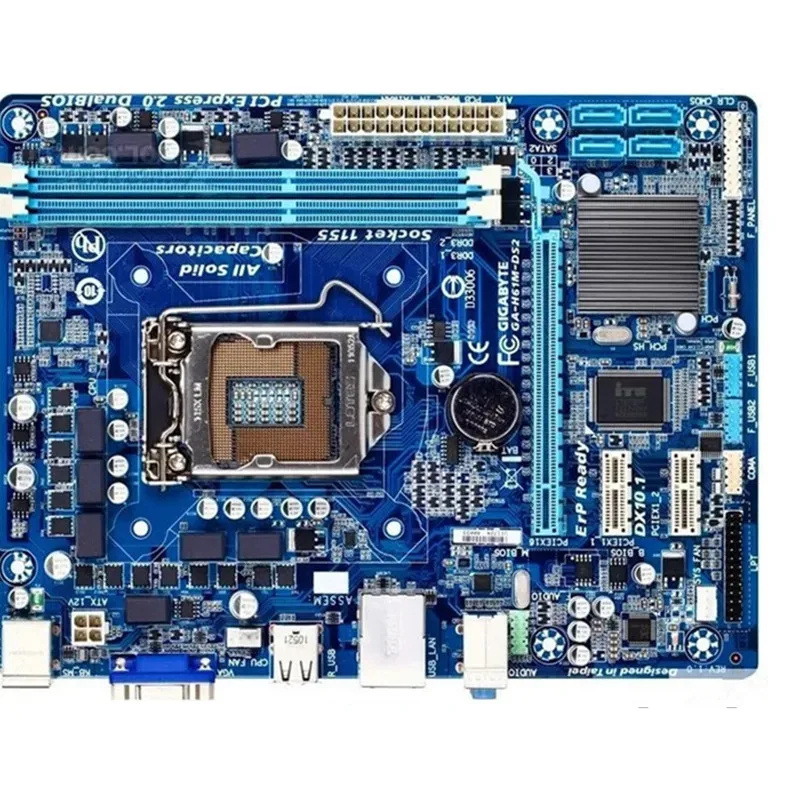 GIGABYTE GA-H61M-DS2 настольная материнская плата H61 розетка LGA 1155 i3 i5 i7 DDR3 16G uATX UEFI BIOS оригинальная H61M-DS2 б/у материнская плата