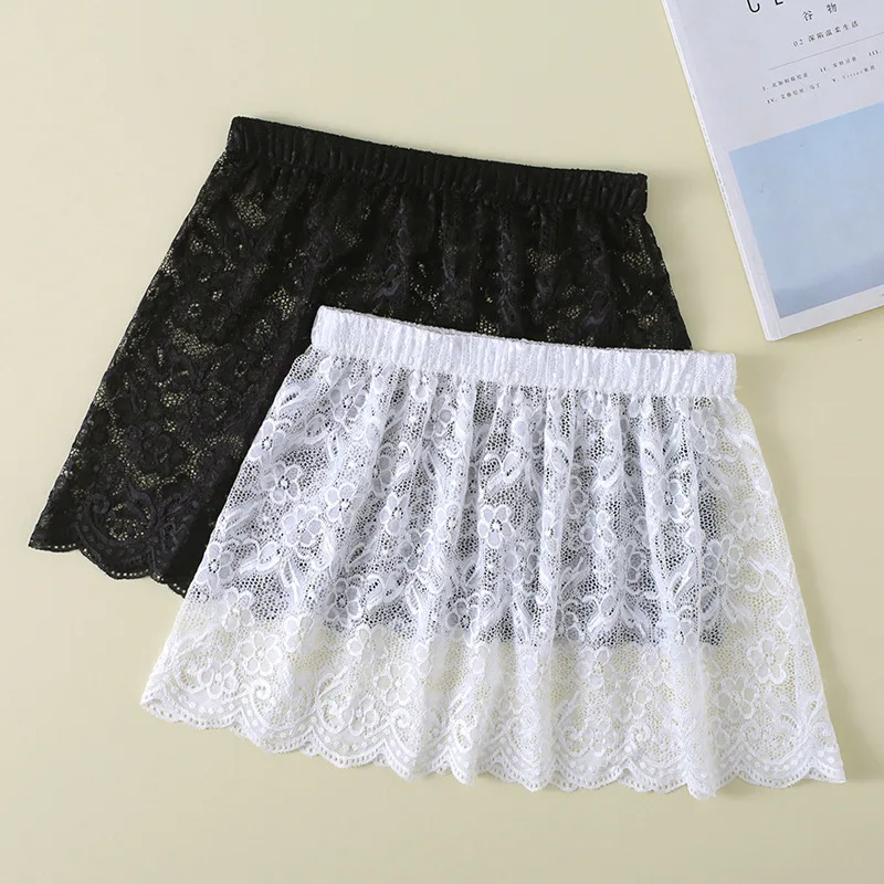 

Women Lace Floral Fake Shirt Skirt Blouse Tail Hem Detachable Underskirt Shirt False Mini Skirt Fake Hem Adjustable Fake Top