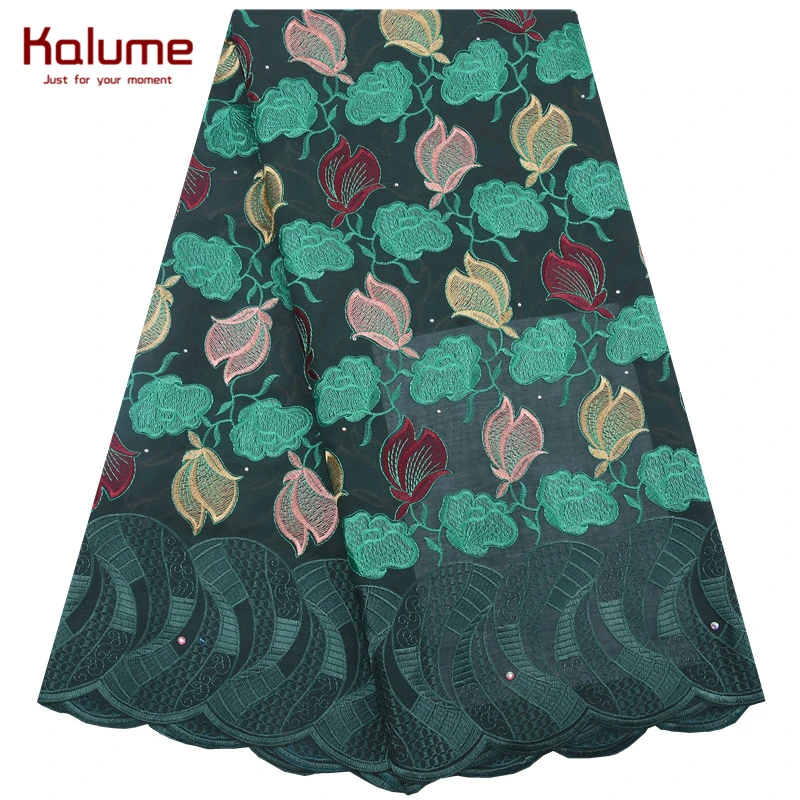 Новое поступление африканская швейцарская хлопковая кружевная ткань Kalume черная