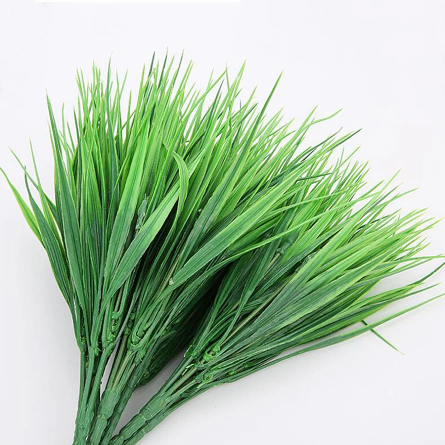 Искусственные растения зеленая трава пластиковые цветы 7 вилка водяной траве