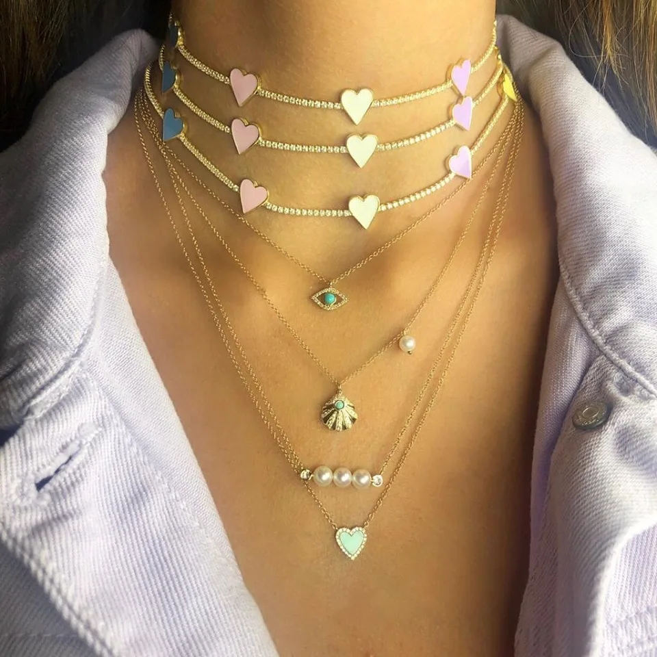 2021 летний подарок Женские Ювелирные изделия теннис чокер тонкая цепочка