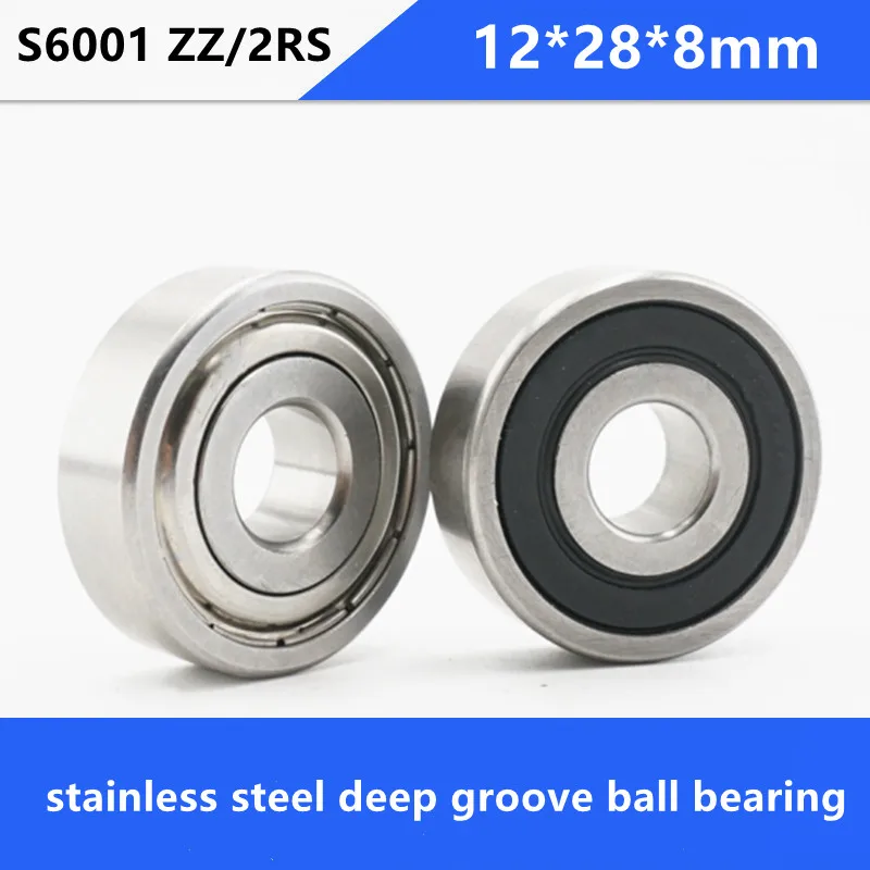 100 шт./лот высокое качество 6001ZZ 6001-2RS S6001ZZ S6001-2RS 12*28*8 шарикоподшипник с глубоким