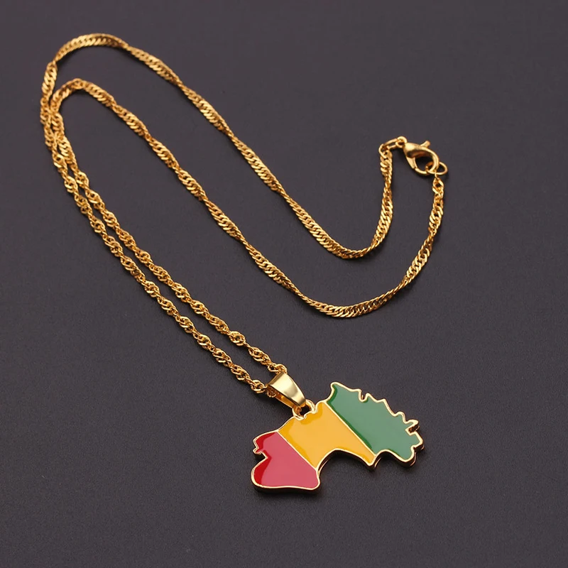 Creative Each Country Map Flag Necklace Enamel Pendant Hip-hop For Women Men 2019 Trendy Gold Chains Pendants Jewelry | Украшения и