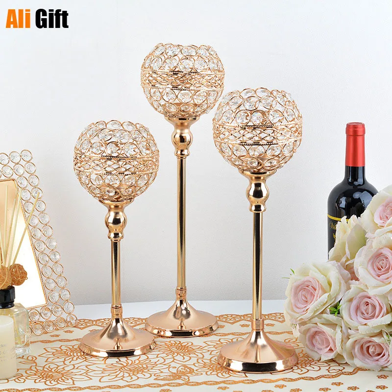 

Crystal Hollow Candle Holder Metal Candlestick Festival Home Wedding Party Decoration Candle Accessory Desktop Candlesticks