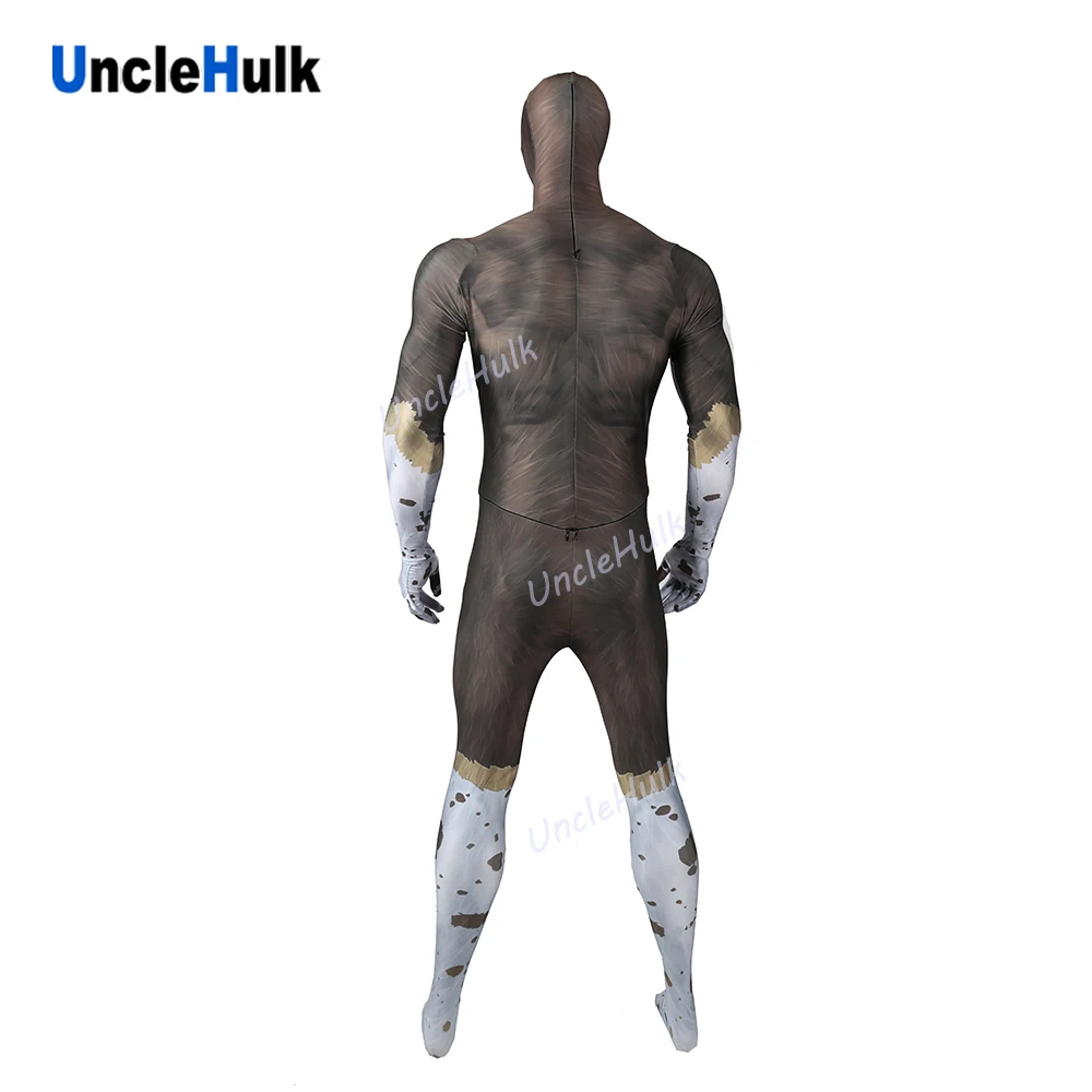 Коричневый боди с изображением собаки Zentai комбинезон из лайкры костюм на