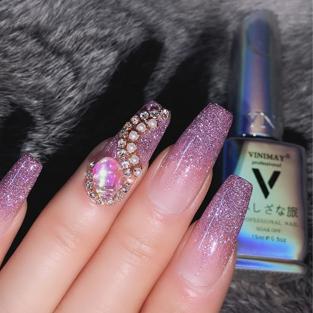 

2021 New Explosion Diamond Glitter Gel Nail Polish Crystal Bundi Manicure Nail Art Design