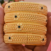 4pcslot luxury gold bangles women girls dubai circle bracelet jewelry arab middle eastern african fashion metal bangle