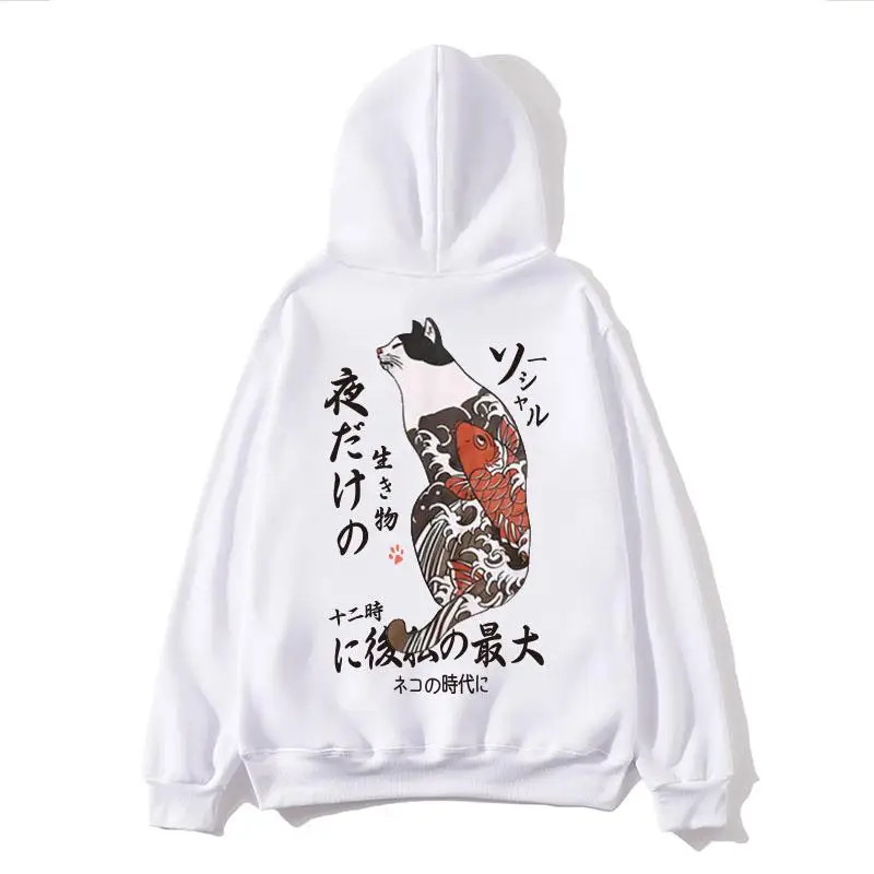 2019 флисовые толстовки в японском стиле с объемным принтом забавного кота зимние