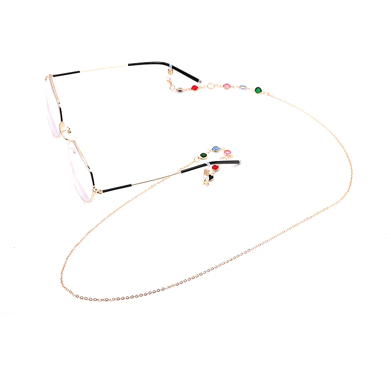Color_max модные шикарные Золотые Серебряные очки солнечные очки с цепочкой цепочка для очков для чтения очки акриловые бусины цепи