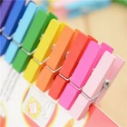 50 шт.лот 30 мм Деревянные Мини-прищепки для одежды, бумаги, фото, Висячие прищепки с пружиной для сообщений, открыток, случайный цвет