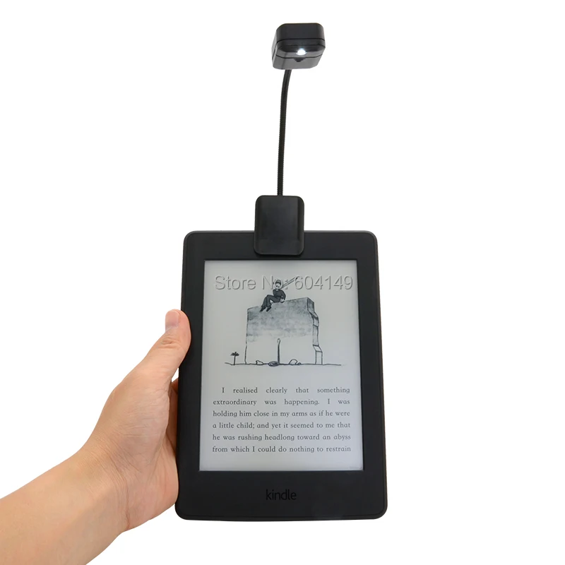 Светодиодная лампа для чтения электронных книг с зажимом для Kindle Reader, черный чехол, гибкая лампа для чтения с 2 режимами яркости, Мини светодиодный светильник для чтения электронных книг