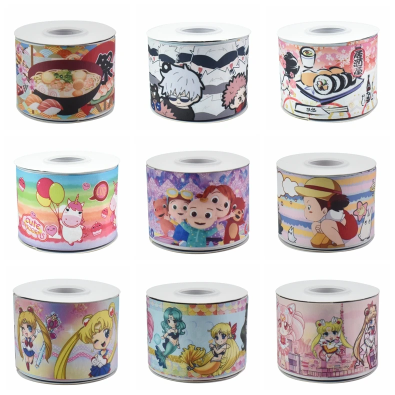 

HSDCRAFT 22MM 25MM 38MM 50MM 75MM listones estampados Ribbon for diy