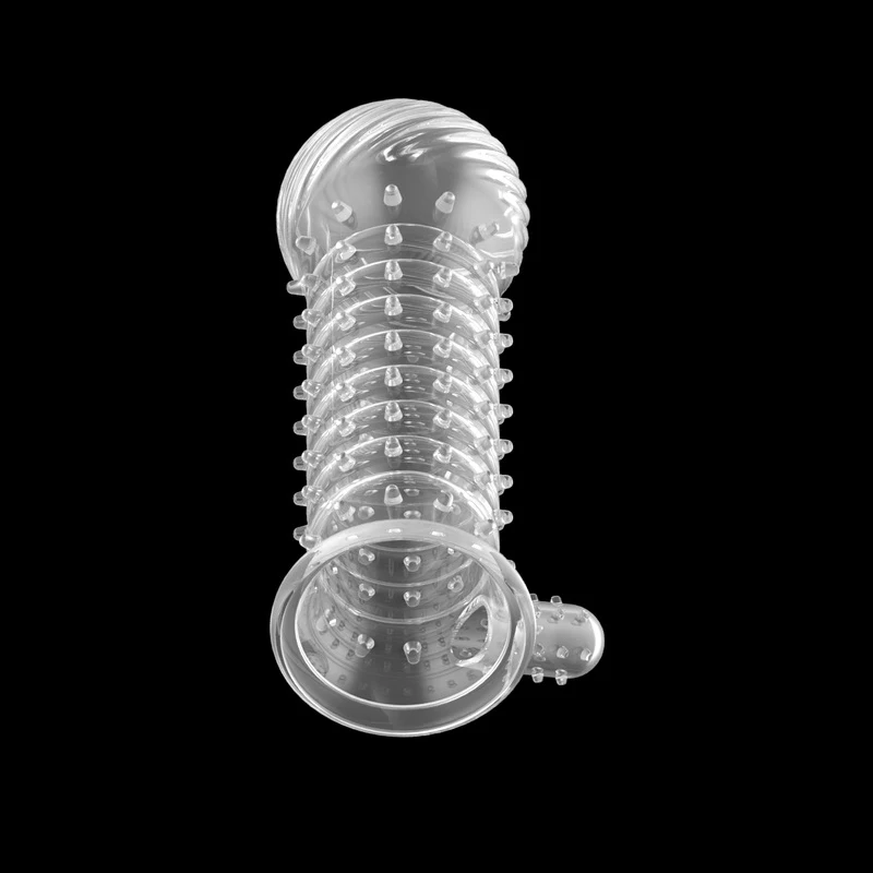 Silicone Penis Sleeve Cover Reusable Condoms with Spike Dotted Cock Ring Delay Ejaculation Adult Sex Toys for Couples Men | Красота и