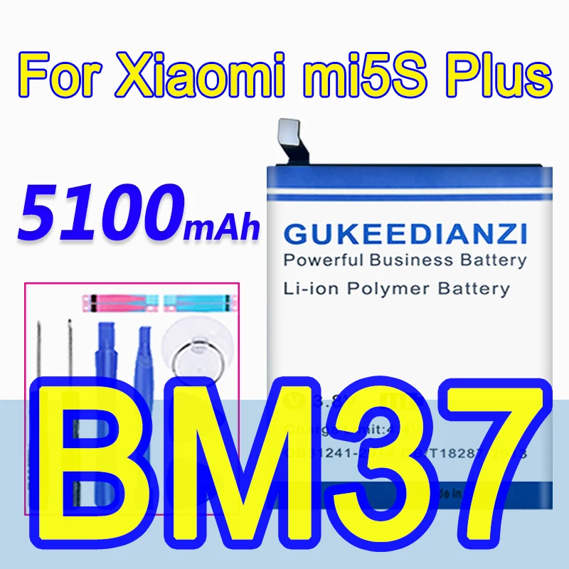 BM37 5100 мАч 100% новая Замена батареи телефона для Xiaomi mi 5S Plus mi5S литий-ионная