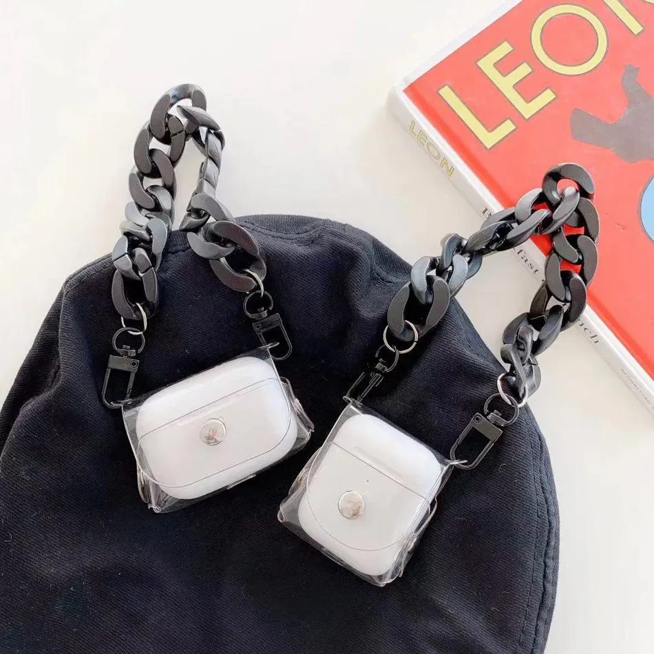 

Anti-lost lanyard transparent case For Airpods Case for Airpods PRO Storage Keychain Silicon Earphone Cover for AirPods 2