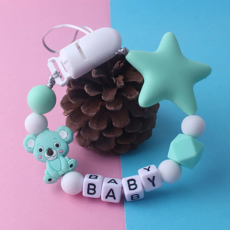 Новые 1 шт. клипсы для соски с мультяшным рисунком DIY пустышка цепь с силиконовыми бусинами пластиковый держатель для кормления младенцев прорезывание зубов игрушки пустышки зажимы